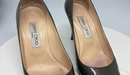Olive Green Leather Heels by Jimmy Choo — additional view 9