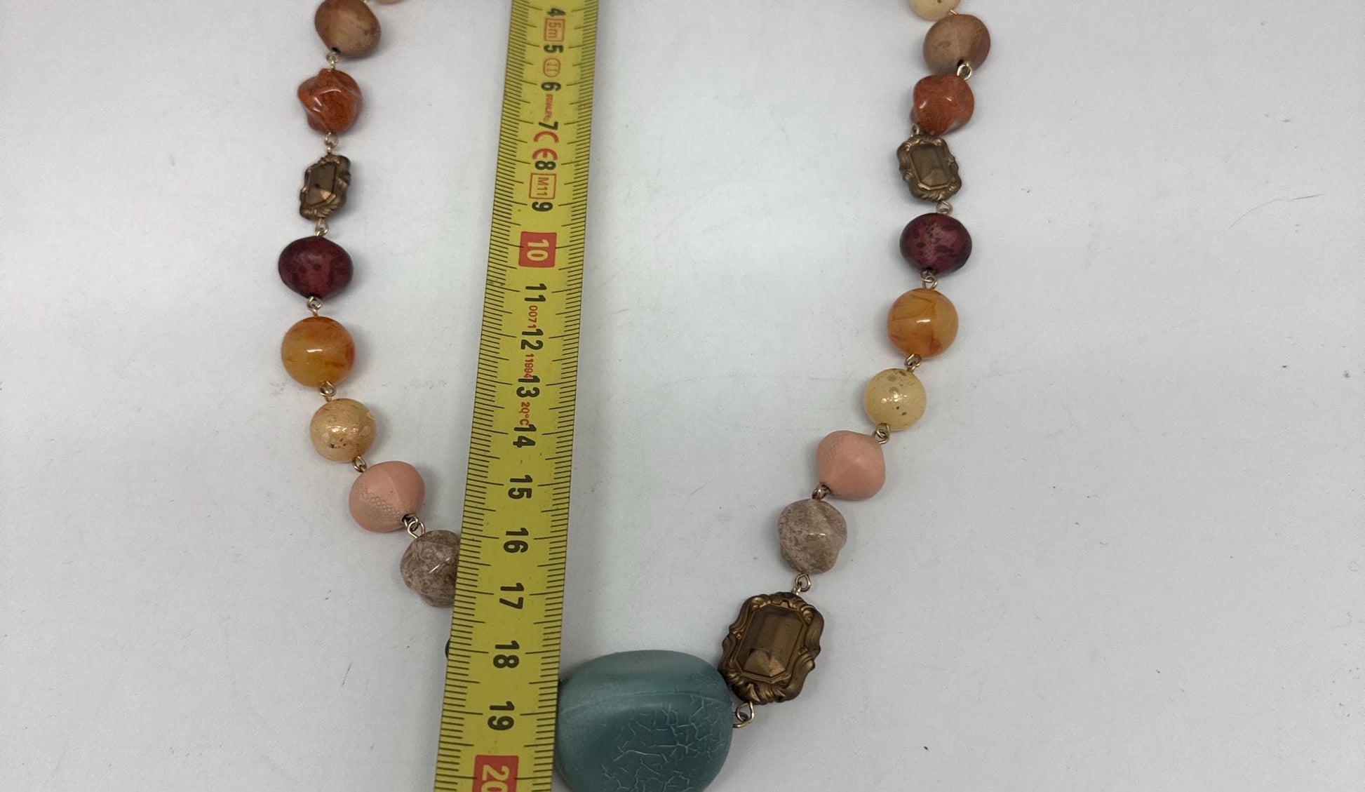 Vintage Multicolor Stone Mediterranean Necklace — additional view 8