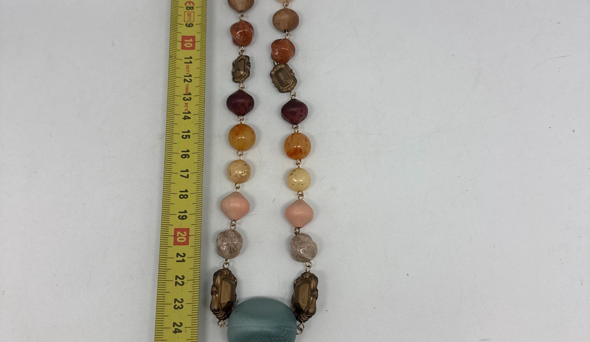 Vintage Multicolor Stone Mediterranean Necklace — additional view 9