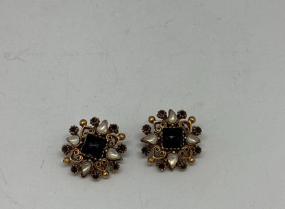 Signed Florenza Victorian Revival Clip-On Earrings — additional view 5