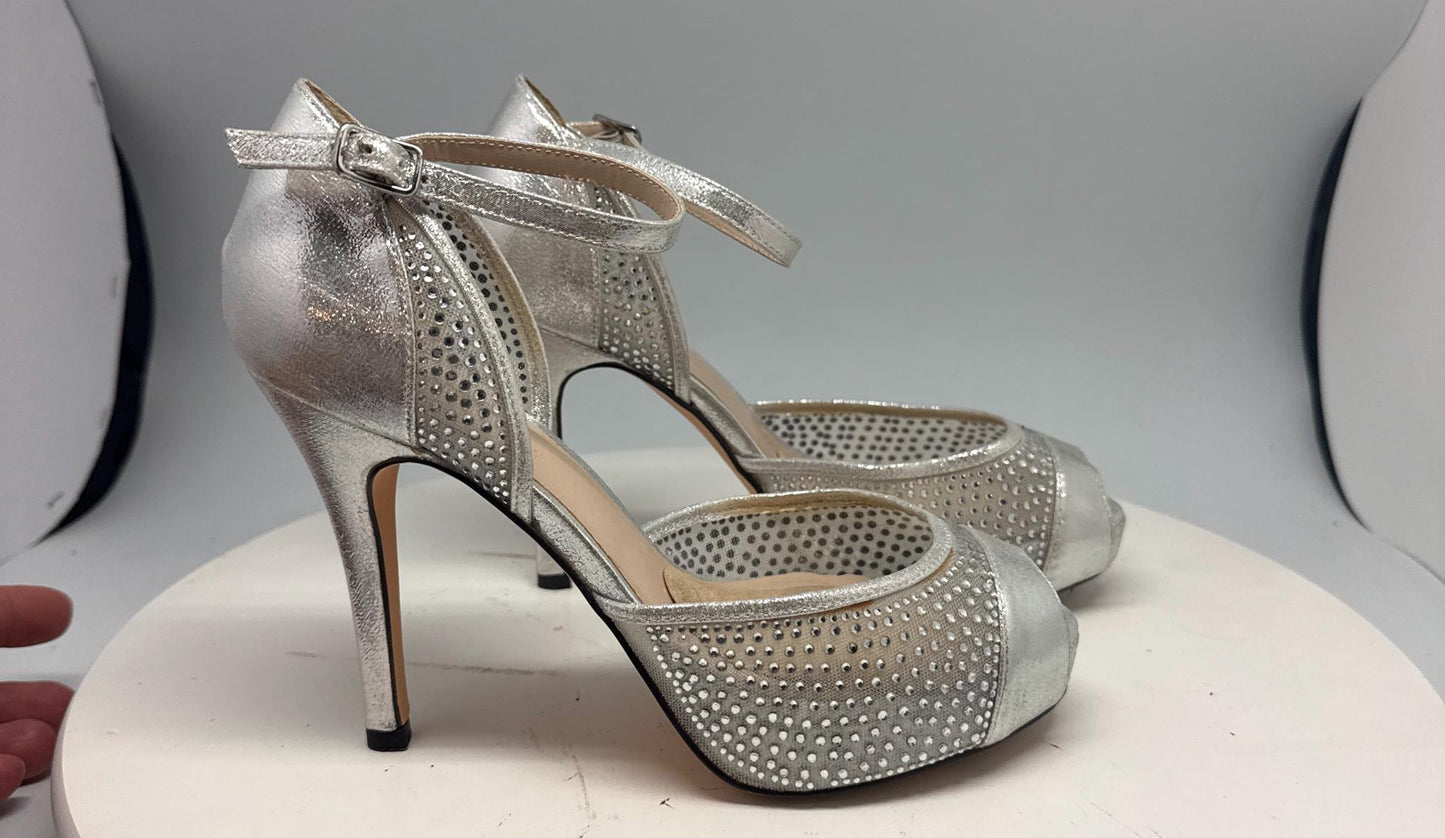 Silver Bridal Platform Heels