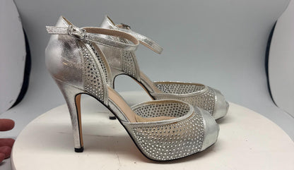Silver Bridal Platform Heels