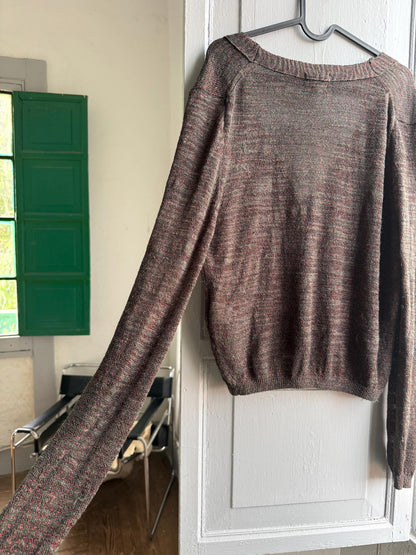 Sparkly Italian Yarn Cardigan — fabric close-up