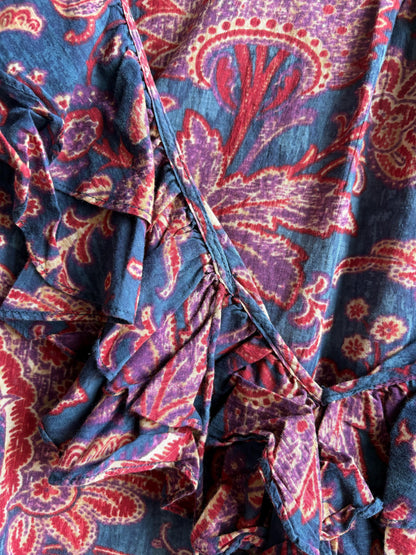Floral Ruffled V-Neck Cotton Blouse — additional view 10