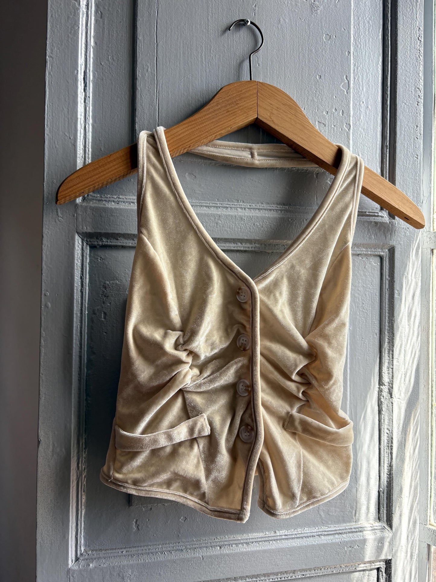 Light Beige Velvet Halter Camisole — additional view 5