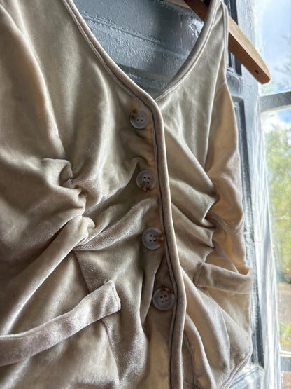 Light Beige Velvet Halter Camisole — back view