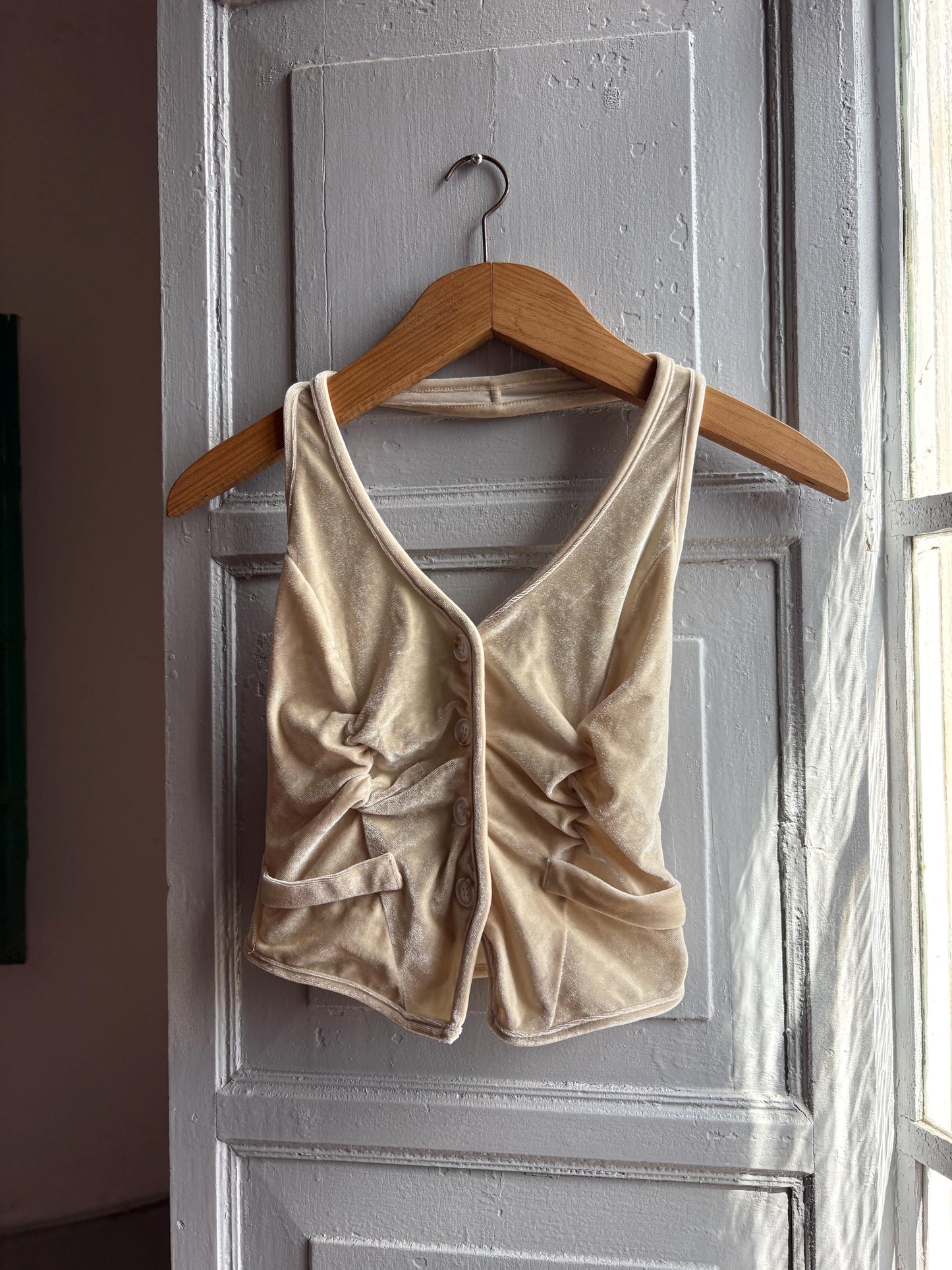 Light Beige Velvet Halter Camisole — additional view 6