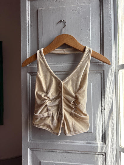 Light Beige Velvet Halter Camisole — additional view 6