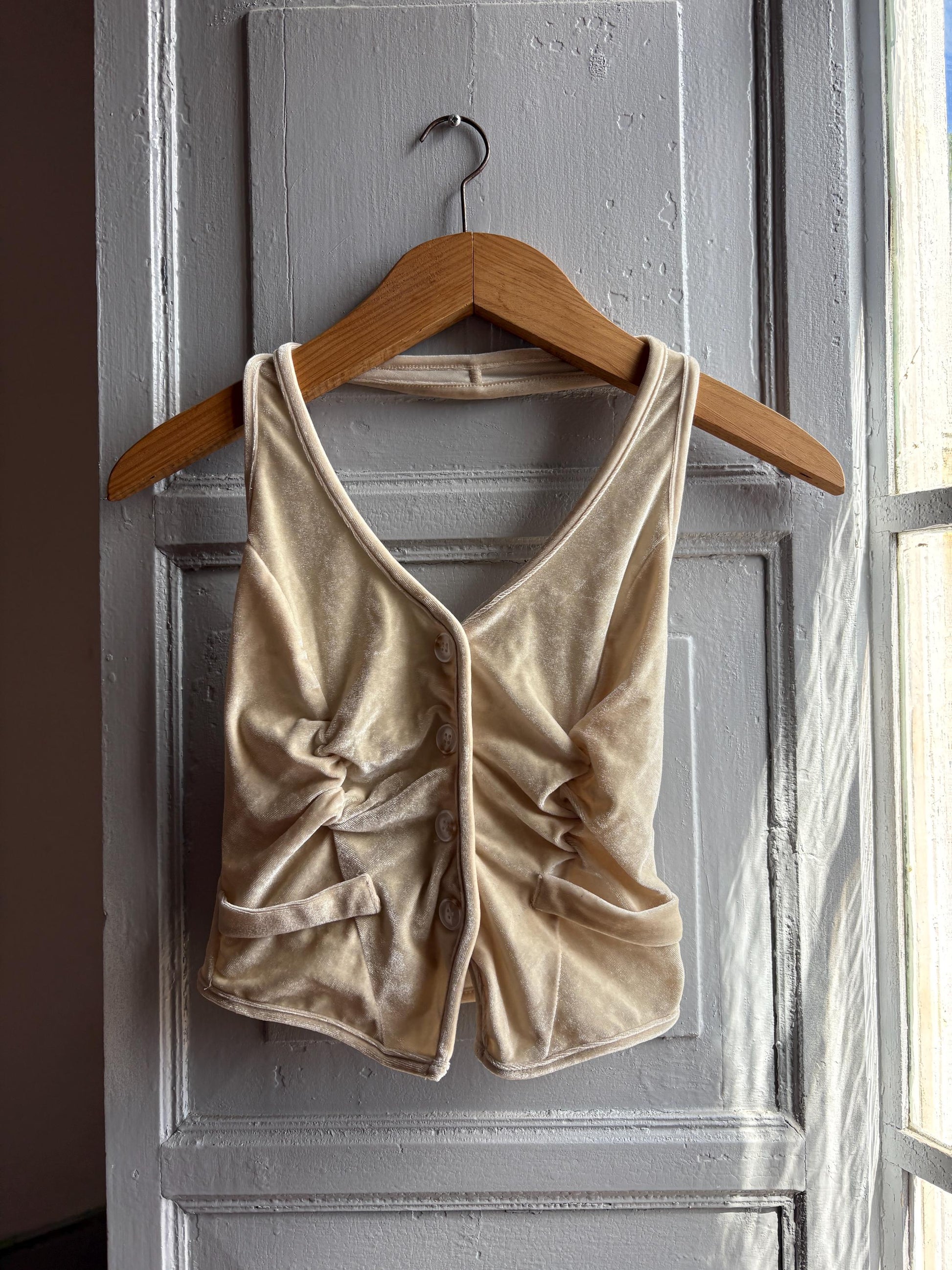 Light Beige Velvet Halter Camisole — additional view 7