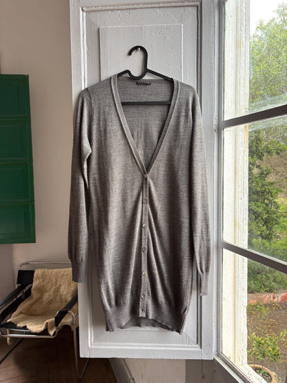 Grey Wool Blend Long Vest — additional view 5