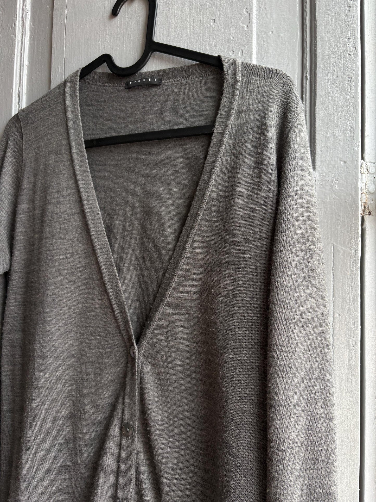 Grey Wool Blend Long Vest — additional view 7