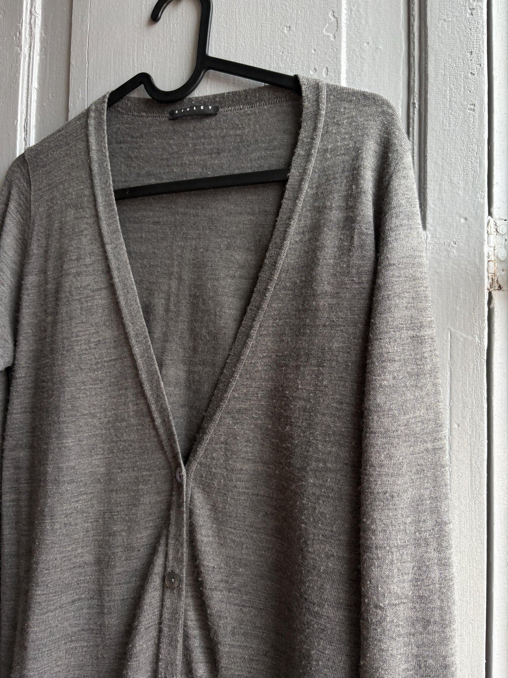 Grey Wool Blend Long Vest — additional view 7