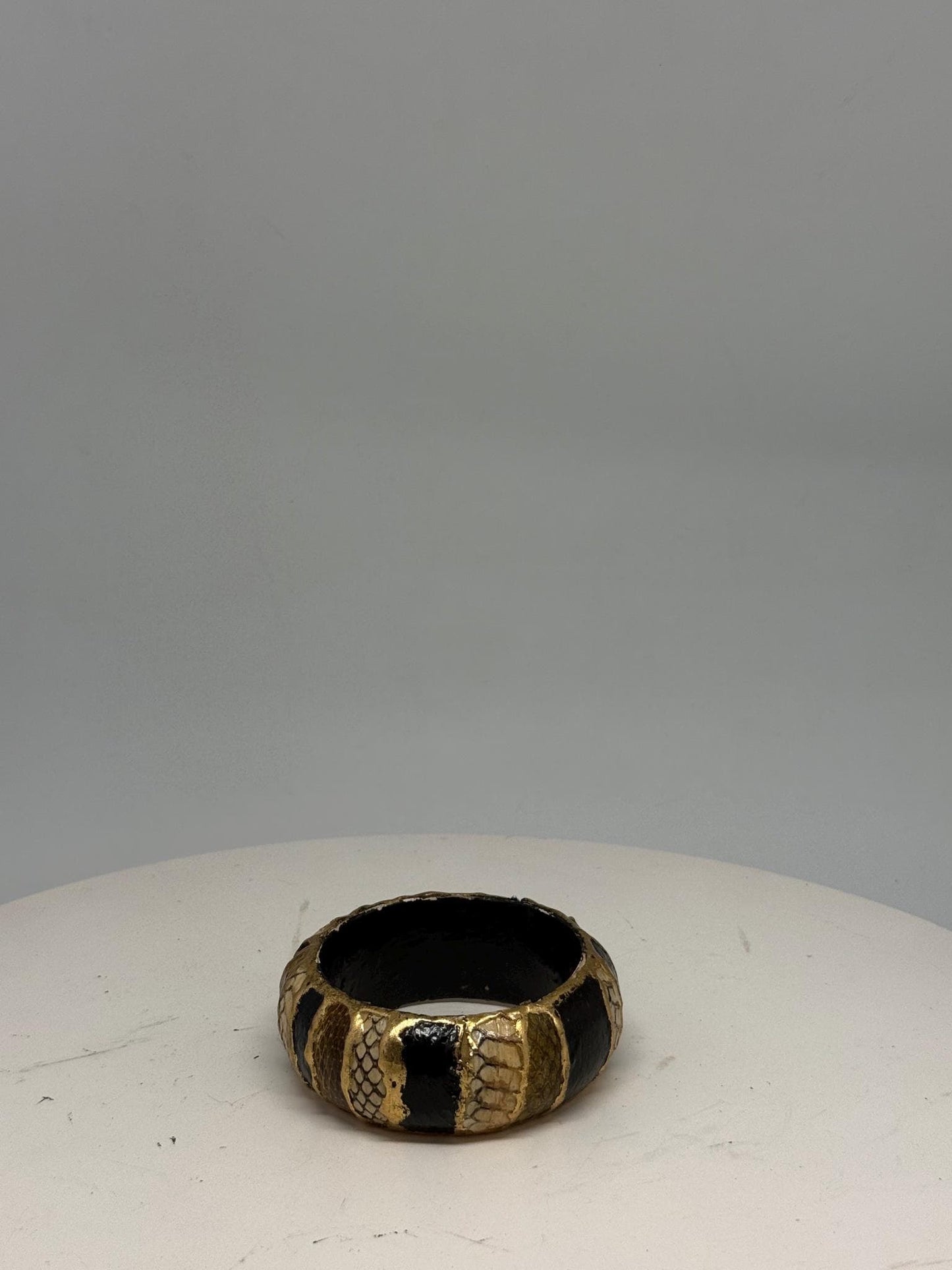 Vintage Green And Gold Snakeskin Bangles — additional view 5