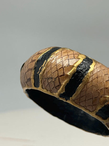 Vintage Green And Gold Snakeskin Bangles — additional view 8