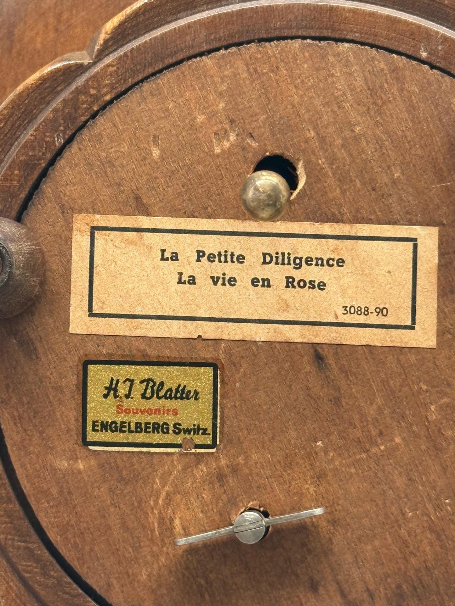 Vintage Black Forest Edelweiss Music Box Bowl — fabric close-up