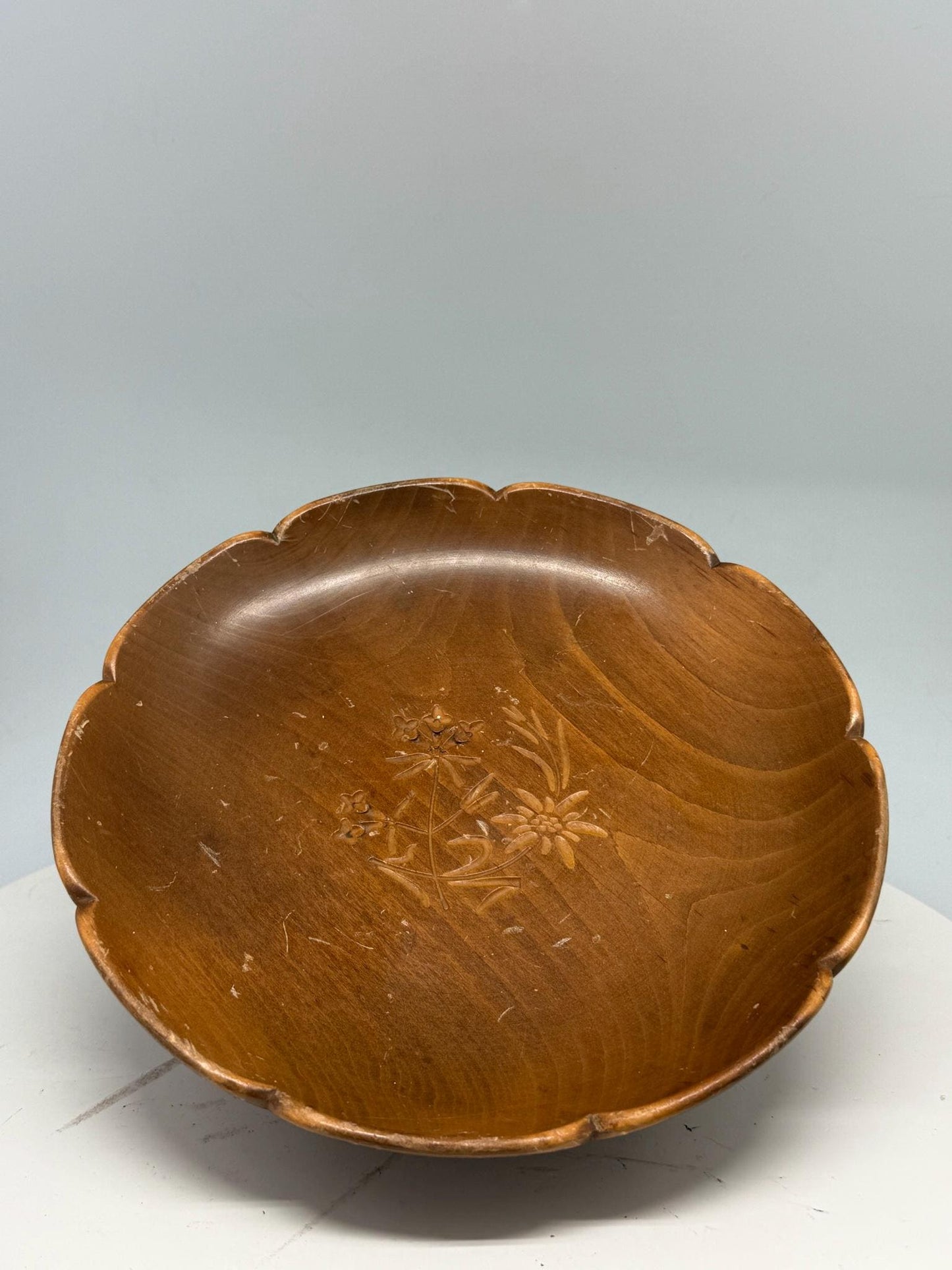 Vintage Black Forest Edelweiss Music Box Bowl — additional view 9