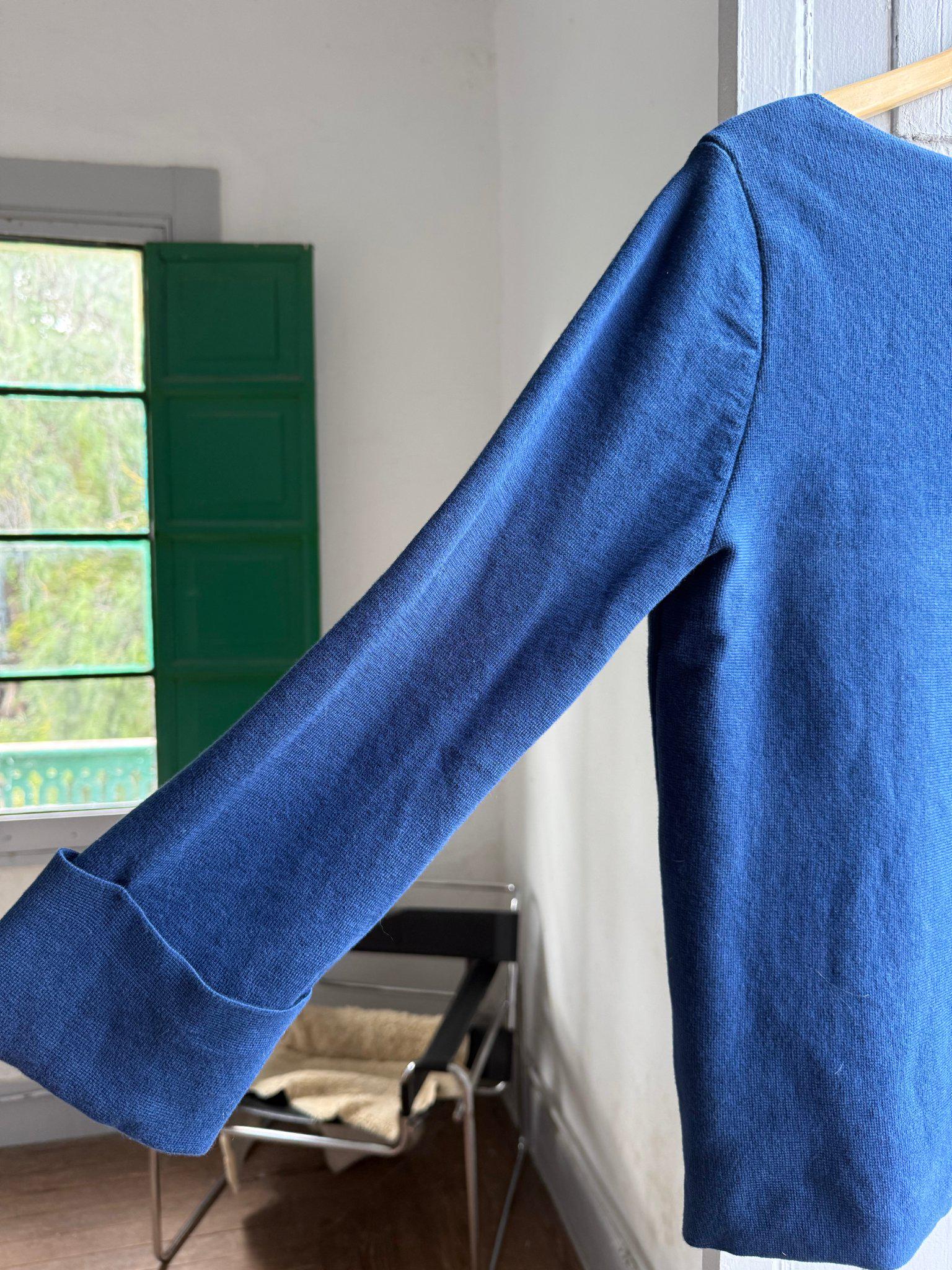 Luxe Blue Cotton Long Sleeve Top — additional view 6