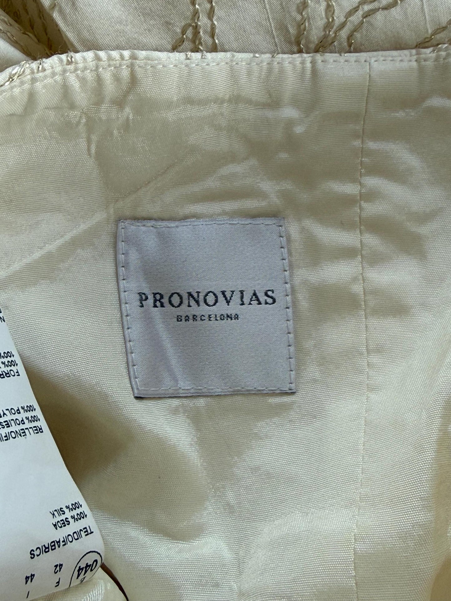 Ivory Silk Blend Strapless Wedding Gown — additional view 14
