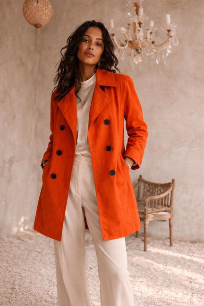 Orange Anne Klein Trench Coat