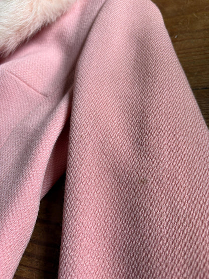 Vintage pink pure wool suit, 2-piece set, size S