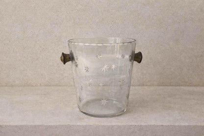 Vintage Star-Etched Glass Ice Bucket