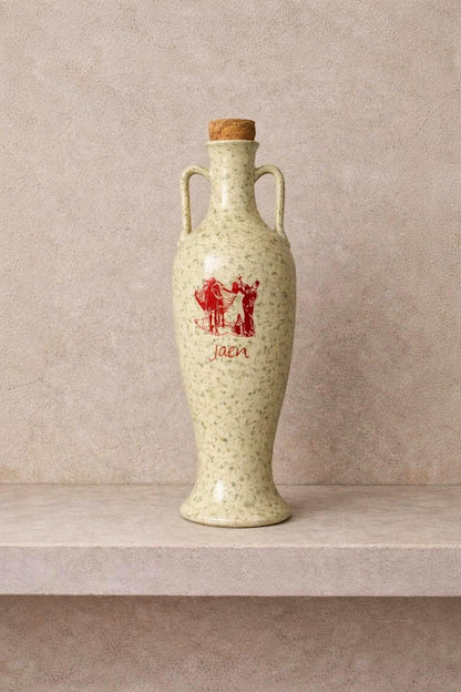Vintage Green Speckled Oil Pitcher