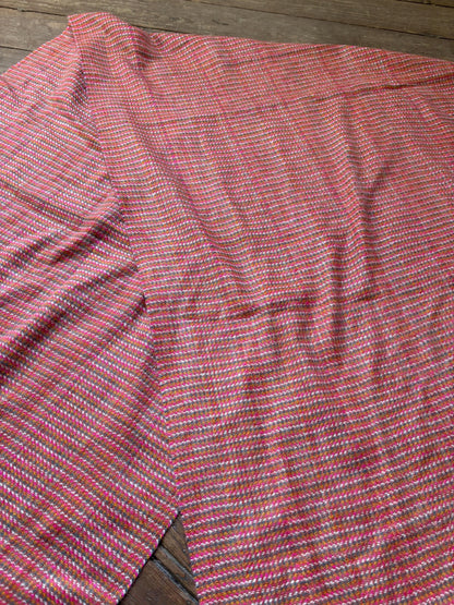 Benetton Pink Checkered Wool Blend Scarf — back view