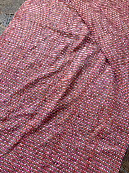 Benetton Pink Checkered Wool Blend Scarf — additional view 7