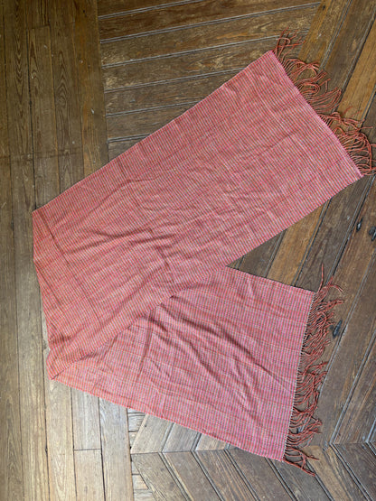 Benetton Pink Checkered Wool Blend Scarf — additional view 10