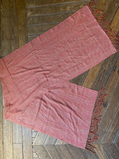 Benetton Pink Checkered Wool Blend Scarf — additional view 11