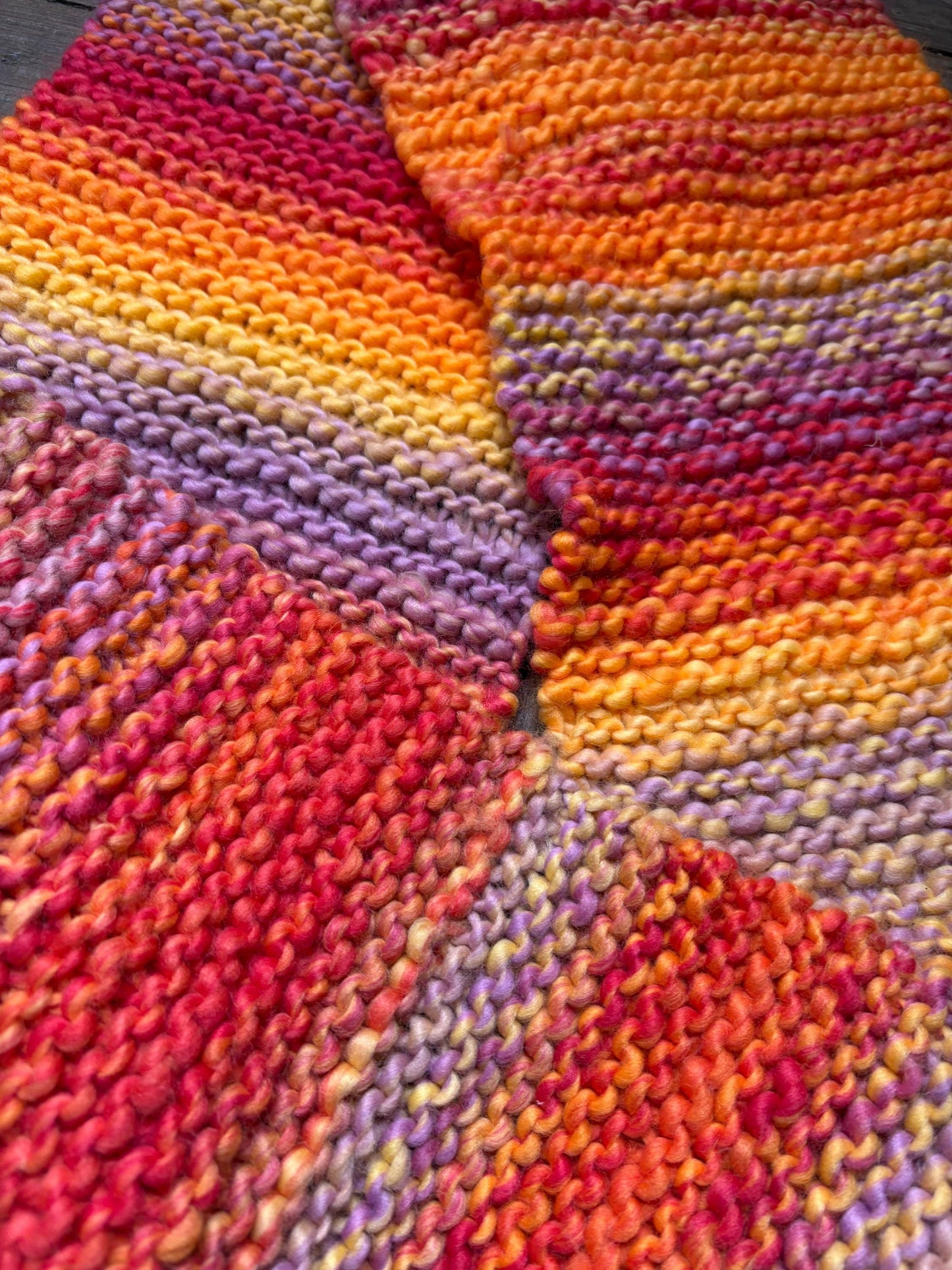 Multicolor Handknit Chunky Scarf — additional view 6