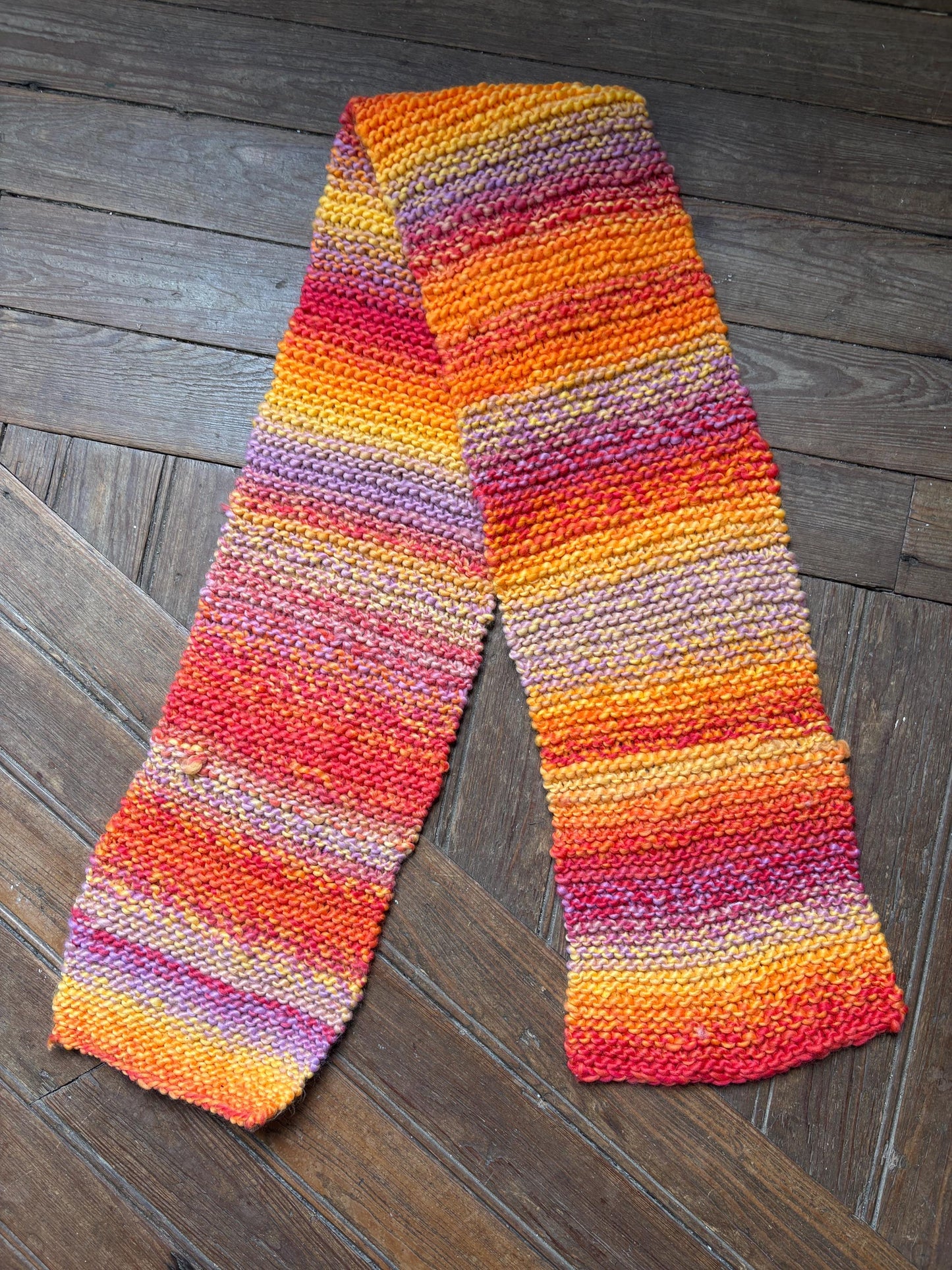 Multicolor Handknit Chunky Scarf — additional view 7