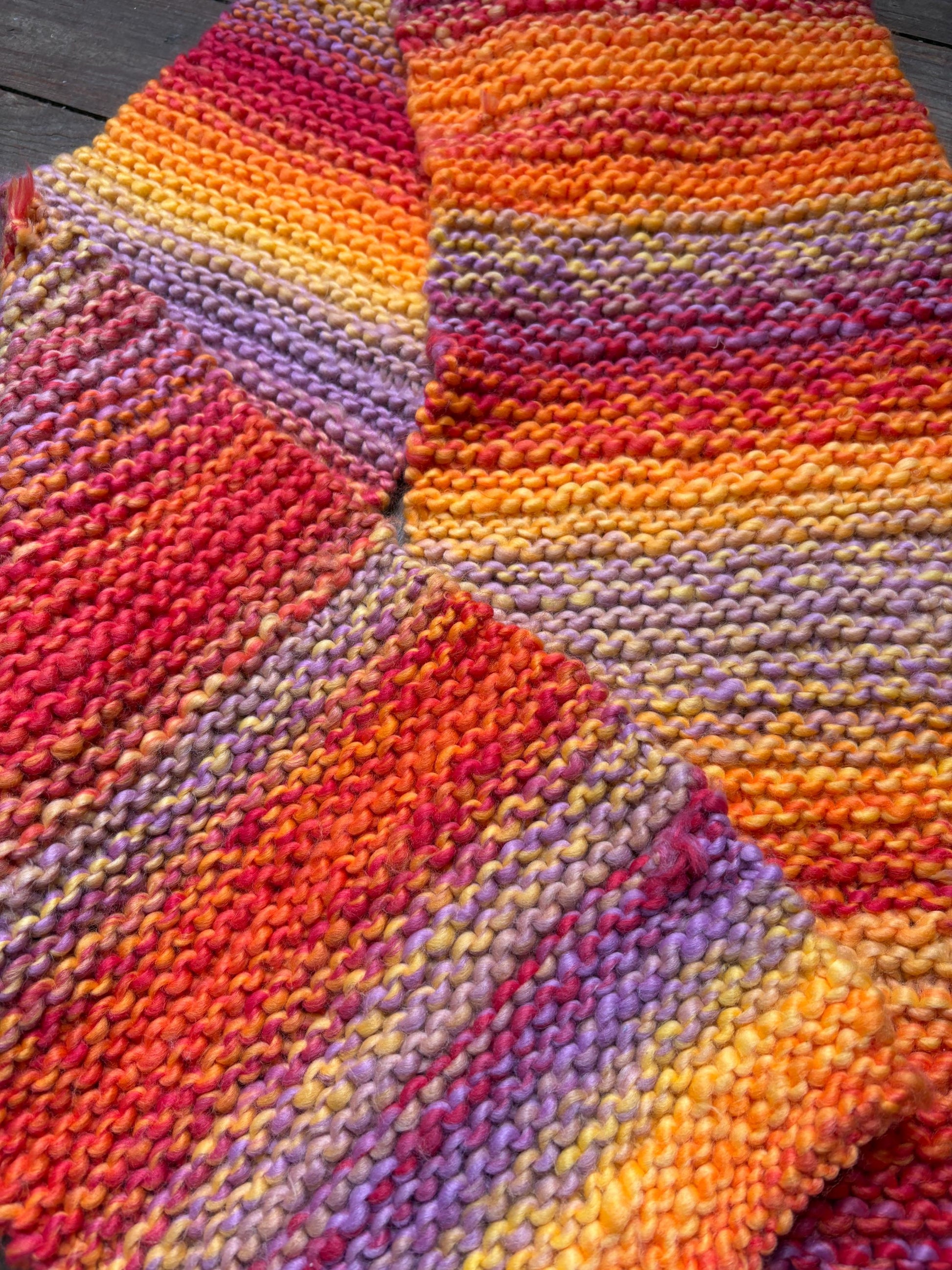 Multicolor Handknit Chunky Scarf — additional view 9
