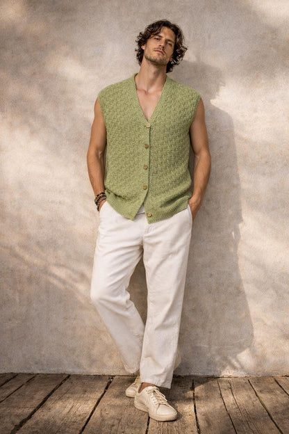 Chunky Knit Green Vest