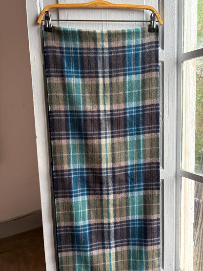 Plaid Wool Angora Scarf with Fringe Detail — additional view 11