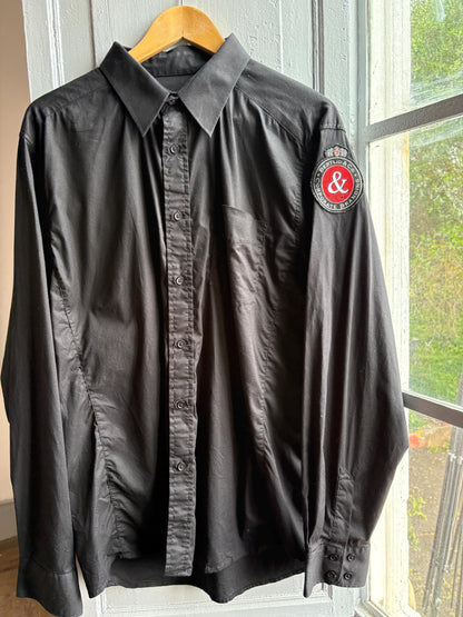 Vintage French Black Cotton Oxford Shirt — additional view 9