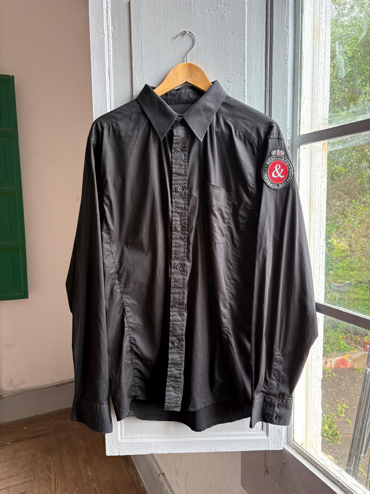 Vintage French Black Cotton Oxford Shirt — additional view 11