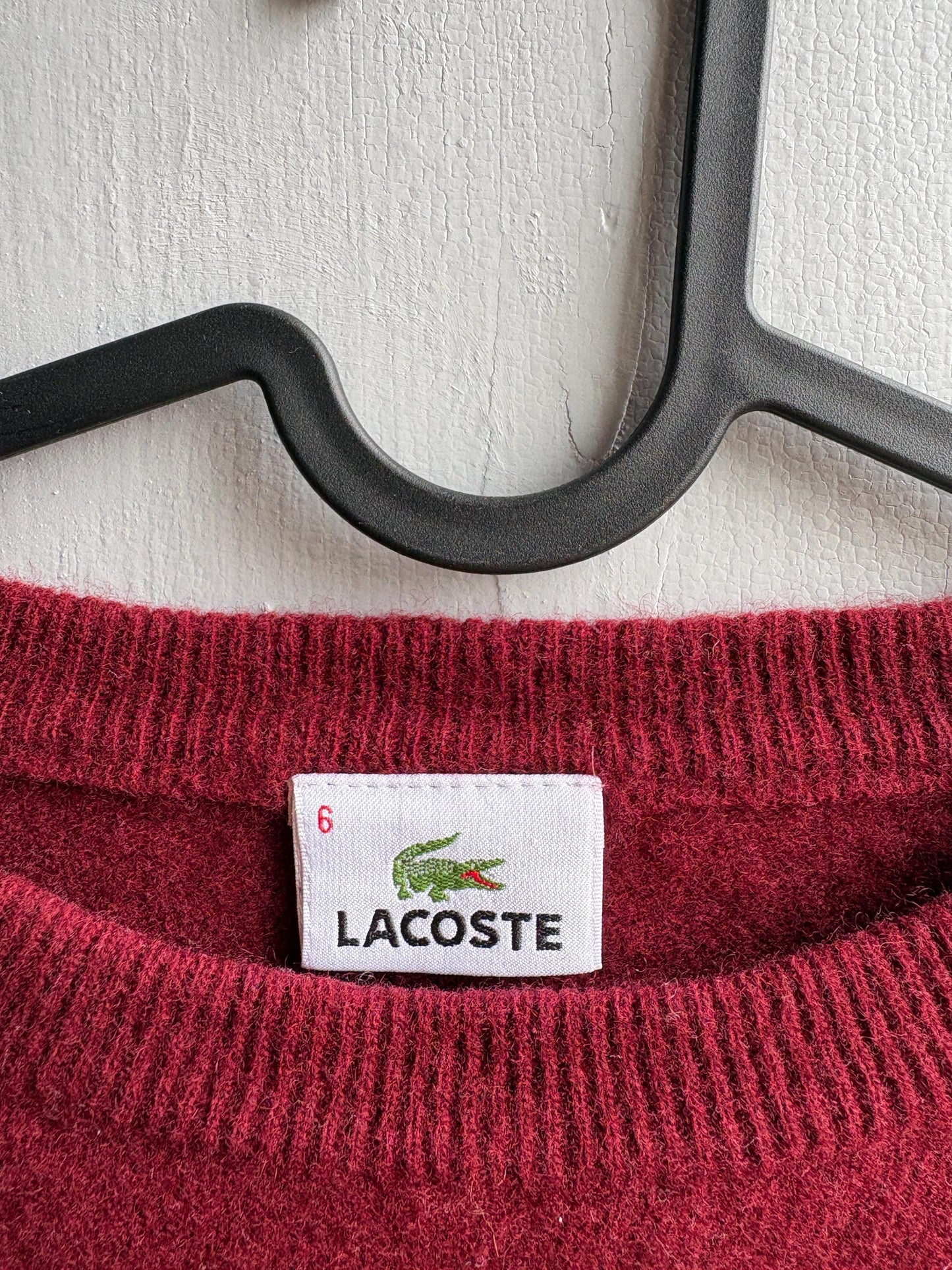 Vintage Burgundy Lambswool Crew Neck Pullover — additional view 6