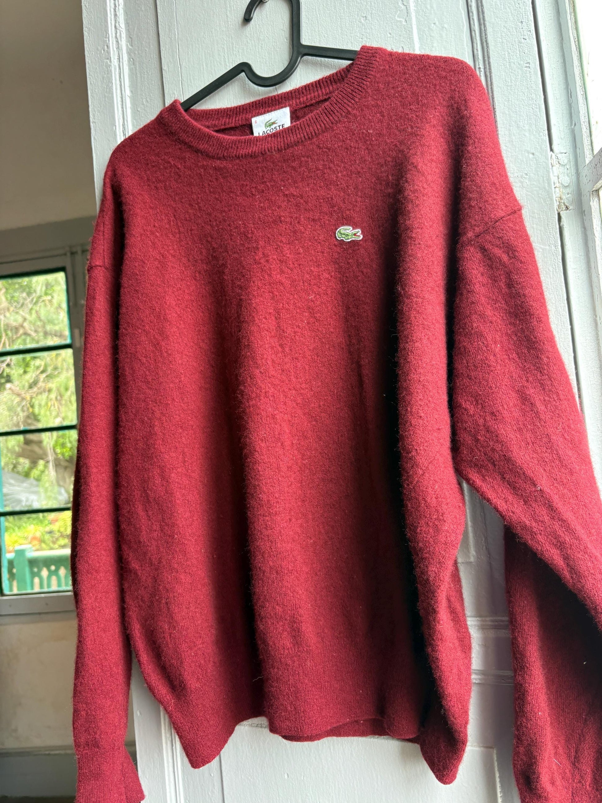 Vintage Burgundy Lambswool Crew Neck Pullover — additional view 10