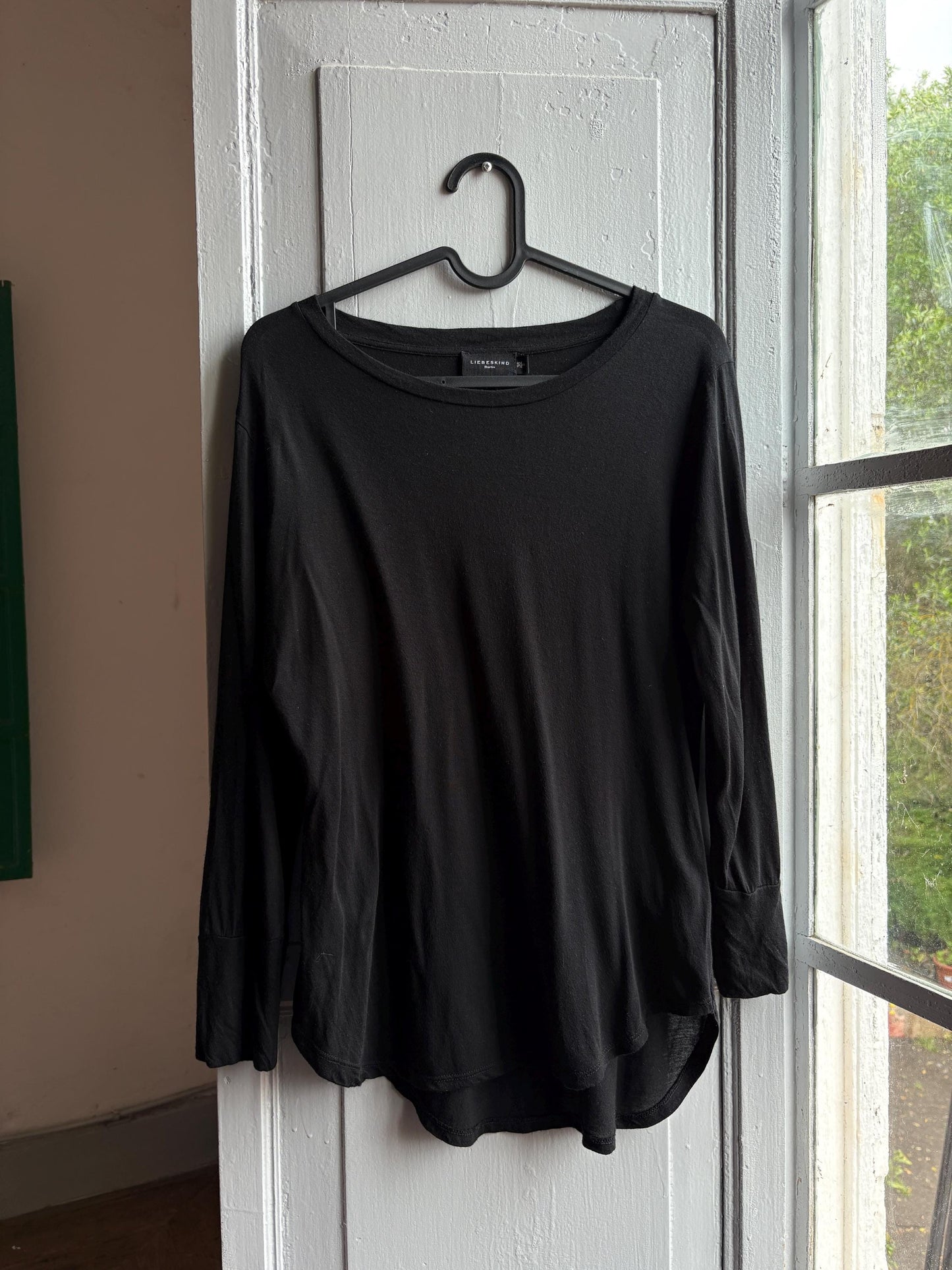 Liebeskind Black Micromodal Cashmere Top — back view