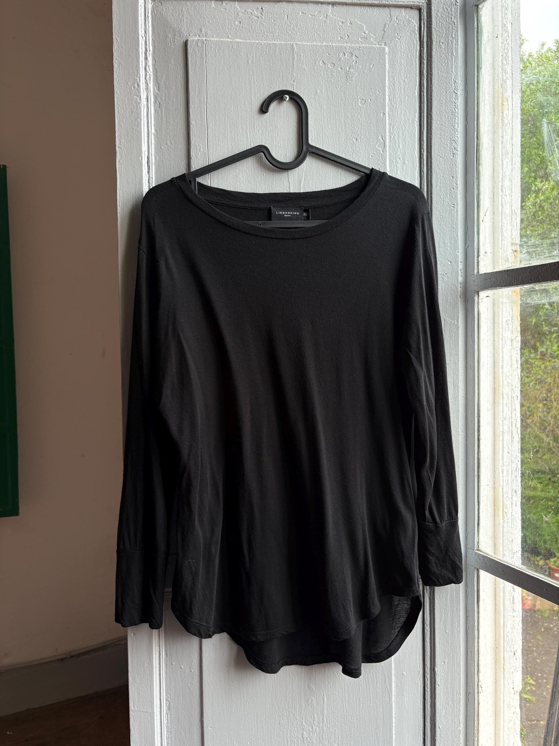 Liebeskind Black Micromodal Cashmere Top — back view