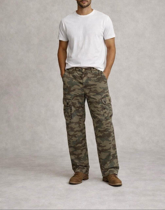 Camo Cargo Pants in 100% Cotton