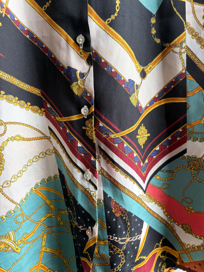 Retro 80s Multicolor Button-Up Blouse — additional view 7