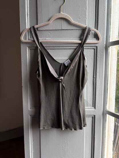 Charcoal Camisole With Tie Front — detail