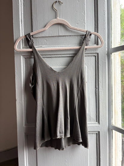 Charcoal Camisole With Tie Front — back view