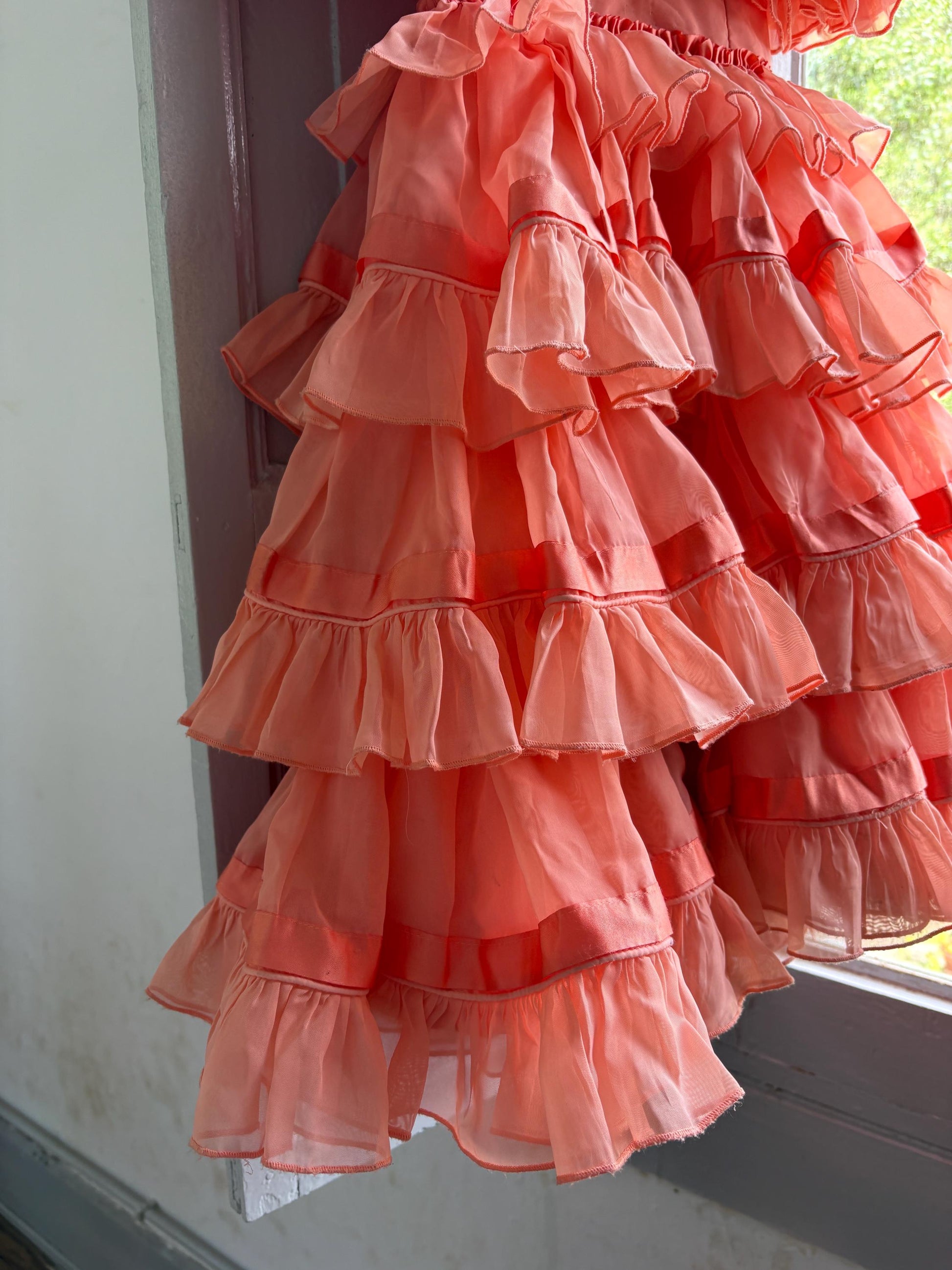 Salmon Pink Flamenco Dress for Kids — additional view 7