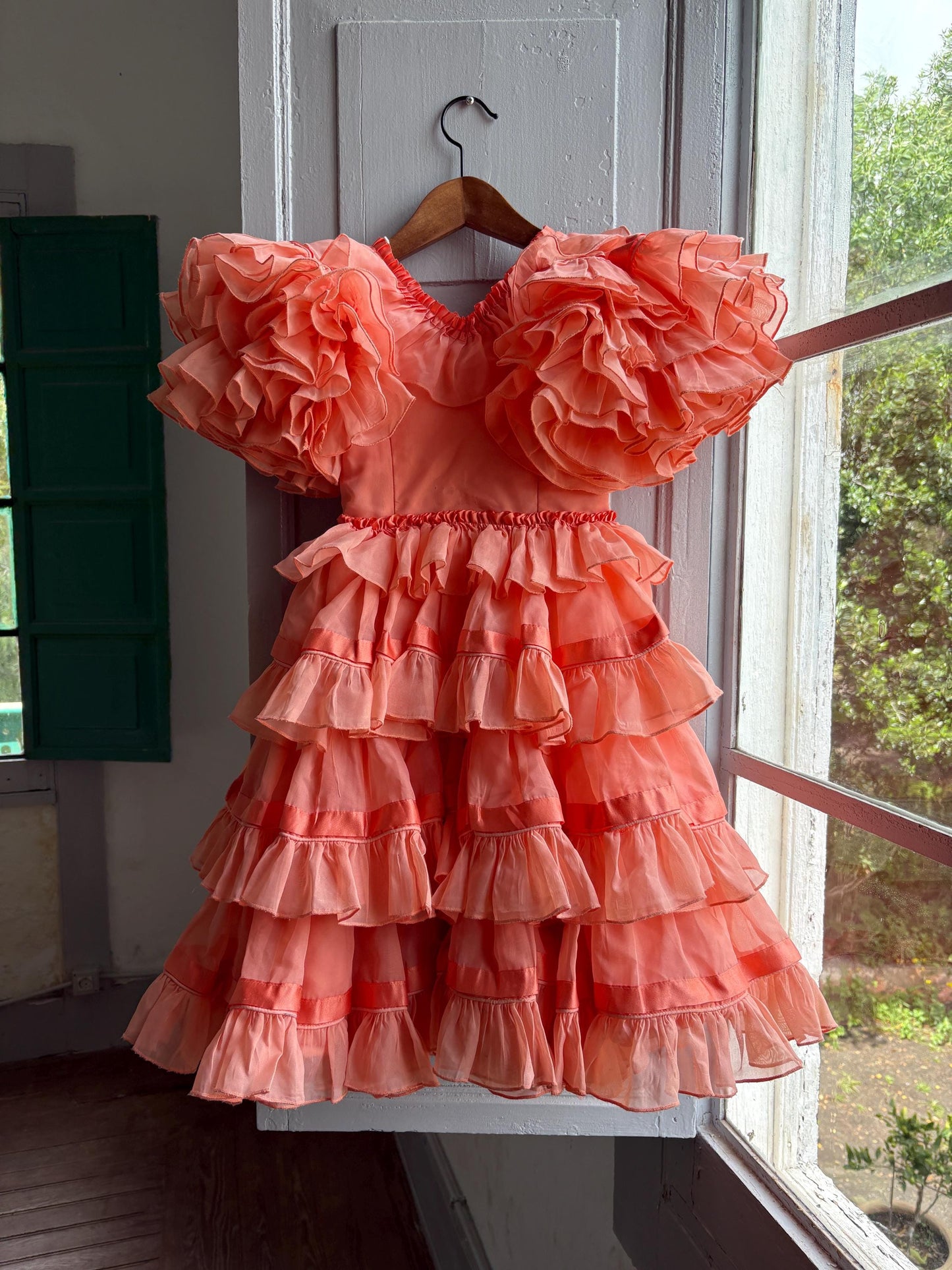 Salmon Pink Flamenco Dress for Kids — additional view 6