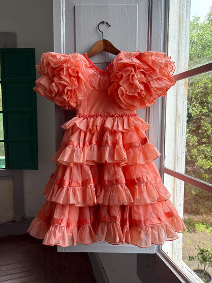 Salmon Pink Flamenco Dress for Kids — additional view 6