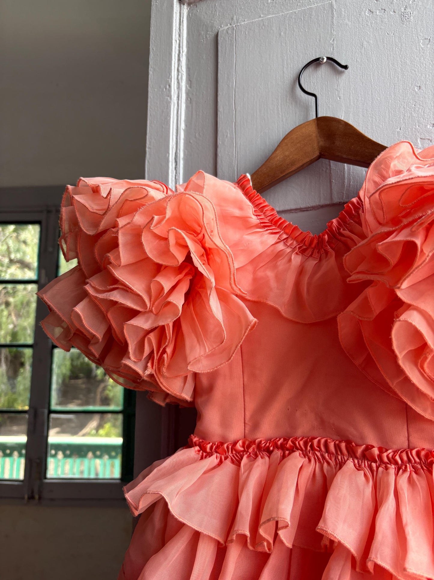 Salmon Pink Flamenco Dress for Kids — additional view 9