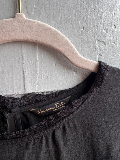 Black Silk Shirt With Lace Sleeves — additional view 6